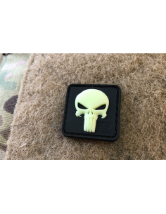 Punisher PVC embleem (helendav/must)