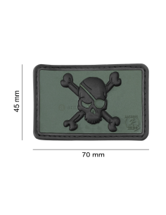 Pirate Skull Rubber Patch - Forest 2