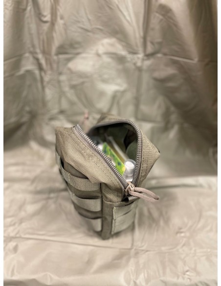 First aid kit for hiking and exercise in pouch