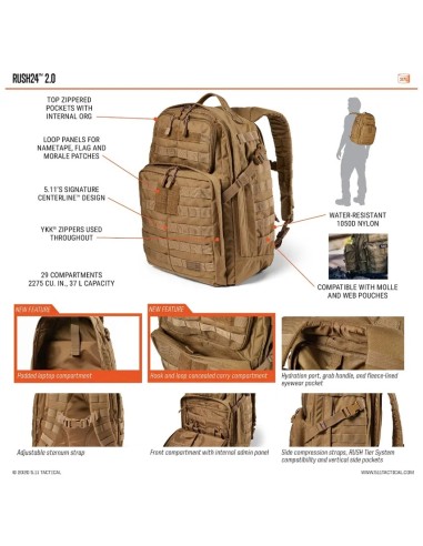 5.11 Tactical RUSH24 2.0 Backpack (multiple...