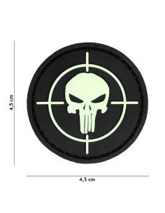 Punisher sight PVC Embleem (must/helendab pimedas)