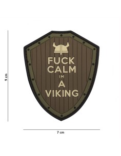 Fuck Calm Im A Viking PVC Rubber Patch (brown/green)