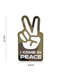 I Come In Peace PVC Embleem (woodland)