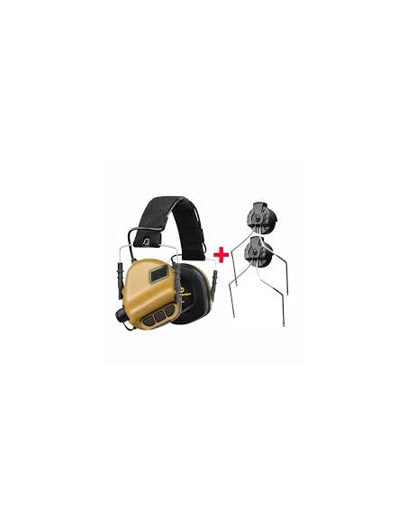 Steelcore Earmor M31 Plus Electronic Hearing Protector + Earmor ARC Rail Adapters (coyote)