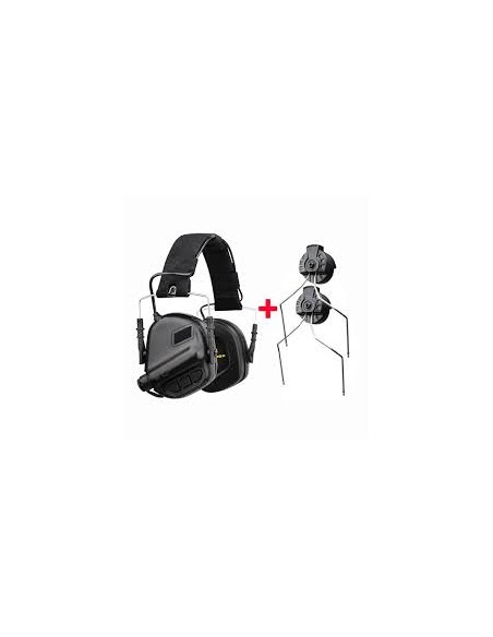Steelcore Earmor Electronic Hearing Protector + Earmor ARC Rail Adapters (black)
