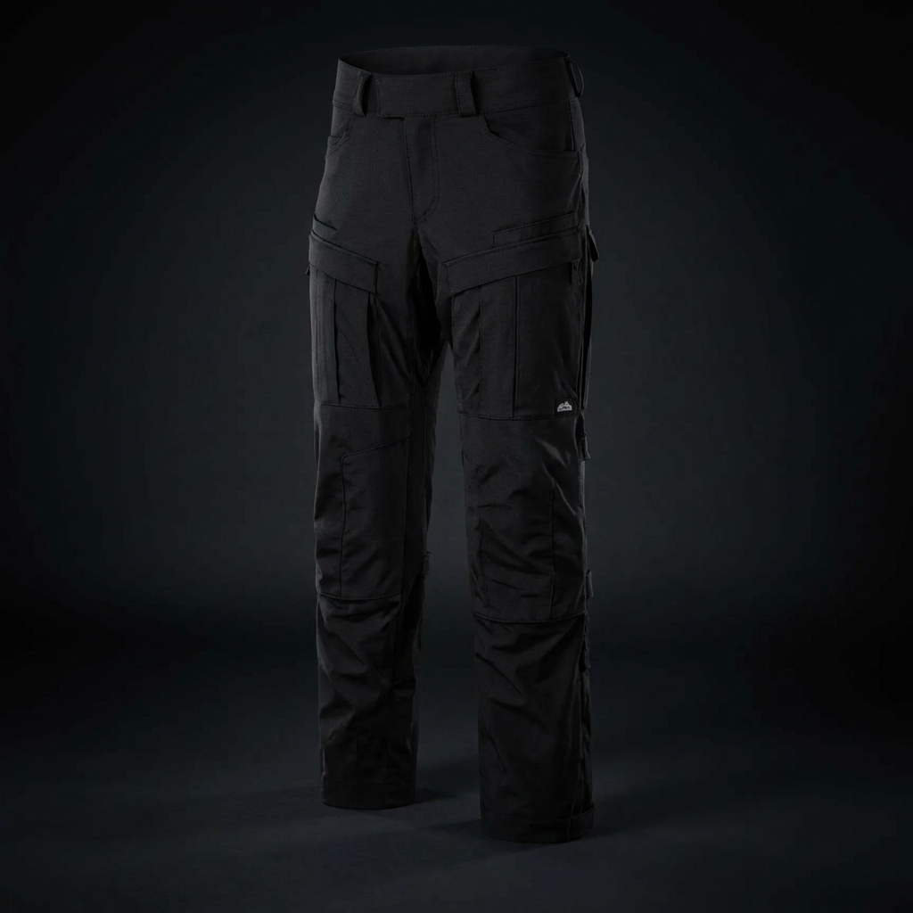 Helikon-Tex MCDU pants detail — knee reinforcement and cargo pockets
